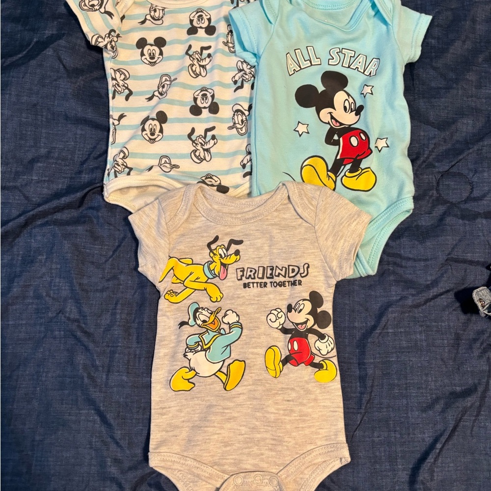 Disney Blue and Gray Bodysuit Collection with Mickey Mouse